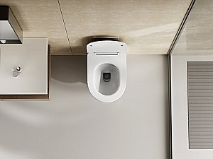 Унитаз подвесной ABBER Bequem AC1128 белый, с крышкой микролифт, безободковый, слив-торнадо купить в интернет-магазине Sanbest