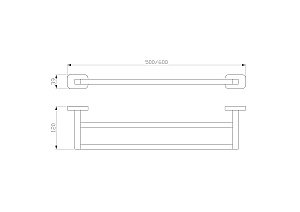 Полотенцедержатель двойной WONZON & WOGHAND GRAFFITY WW-9311-BG брашированное золото купить в интернет-магазине сантехники Sanbest