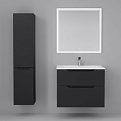 Тумба с раковиной Jorno Slide 75 антрацит для ванной в интернет-магазине Sanbest