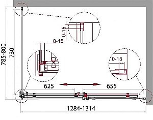 Душевой уголок BelBagno ACQUA AH-1 130x80 прозрачный/хром купить в интернет-магазине Sanbest