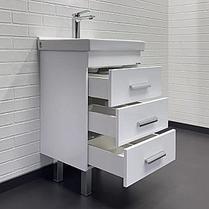 Тумба с раковиной Comforty Никосия 50 00-00018023 белая для ванной в интернет-магазине Sanbest