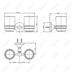 Держатель с 2-мя стаканами Melana MLN-821011 купить в интернет-магазине сантехники Sanbest