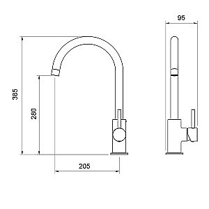Смеситель для кухни Oliveeka KS OL-963002-BGM оружейная сталь матовая купить в интернет-магазине сантехники Sanbest