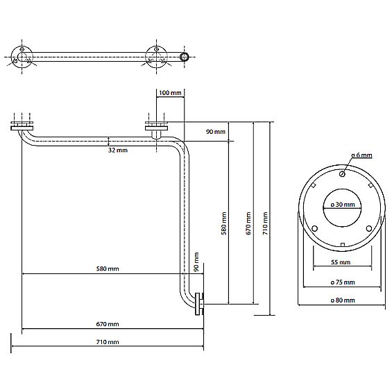 Поручень Bemeta Help 301102033 белый купить в интернет-магазине сантехники Sanbest