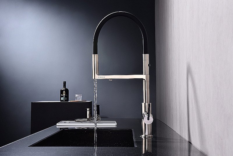 Смеситель для кухни Paulmark Tornado To213402-BS брашированная сталь купить в интернет-магазине сантехники Sanbest