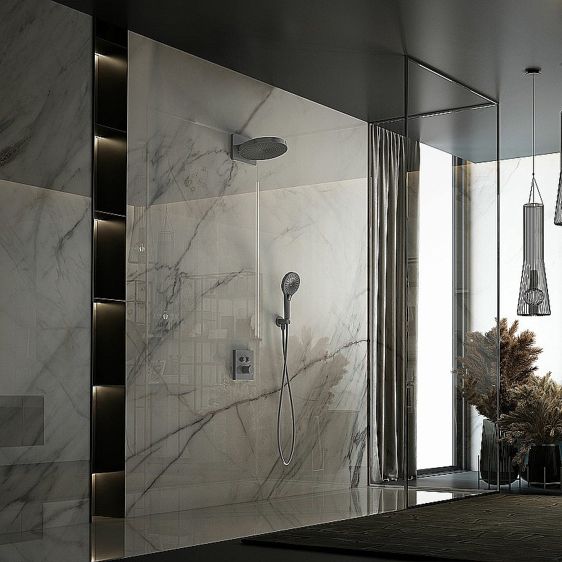 Душевая система Vincea Inspire VSFW-3I21T1GM вороненая сталь купить в интернет-магазине сантехники Sanbest