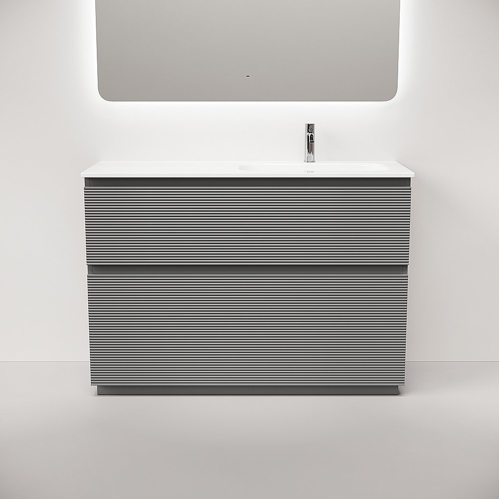 Тумба с раковиной Sancos Folk Floor FL120FLES/FL120FRES Ergraut soft для ванной в интернет-магазине Sanbest