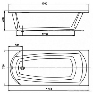 Ванна акриловая Vagnerplast Ebony 170x75 купить в интернет-магазине Sanbest