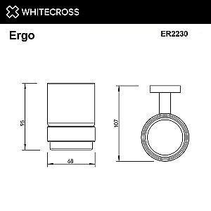 Стакан для зубных щеток WhiteCross Ergo ER2230NIB никель брашированный купить в интернет-магазине сантехники Sanbest