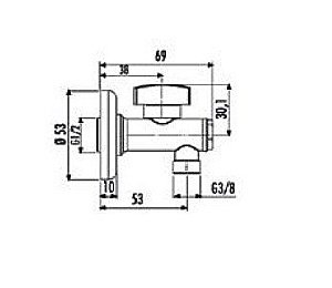 Угловой вентиль Creavit FA001 хром купить в интернет-магазине сантехники Sanbest