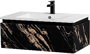 Тумба с раковиной Cezares Slider 80 SLIDER-800-1C-SO-NF черный фьюжн для ванной в интернет-магазине Sanbest