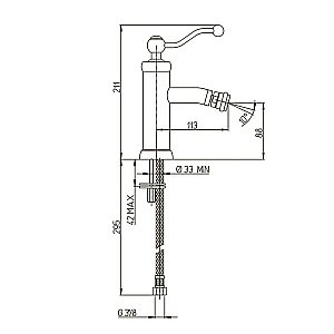 Смеситель для биде PAINI Duomo 88F3304 бронза купить в интернет-магазине сантехники Sanbest