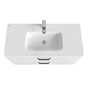 Тумба с раковиной Iddis Brick BRI10WFi95K 100 белая для ванной в интернет-магазине Sanbest