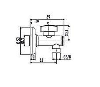 Угловой вентиль Creavit FA001 хром купить в интернет-магазине сантехники Sanbest
