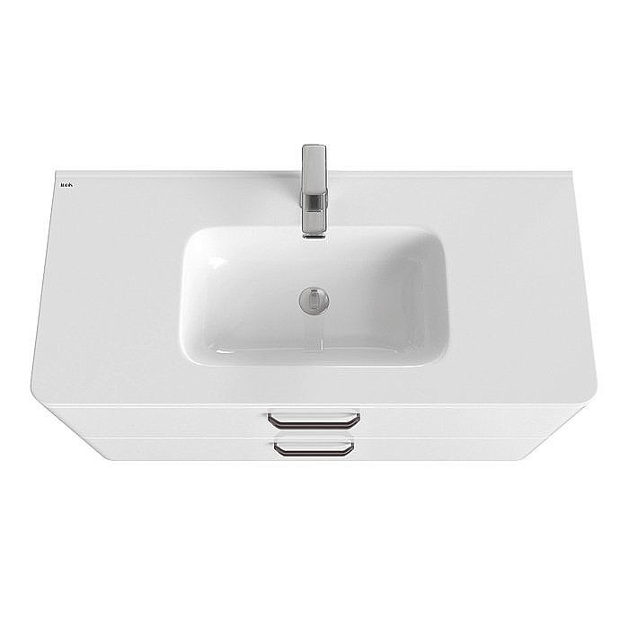 Тумба с раковиной Iddis Brick BRI10WFi95K 100 белая для ванной в интернет-магазине Sanbest