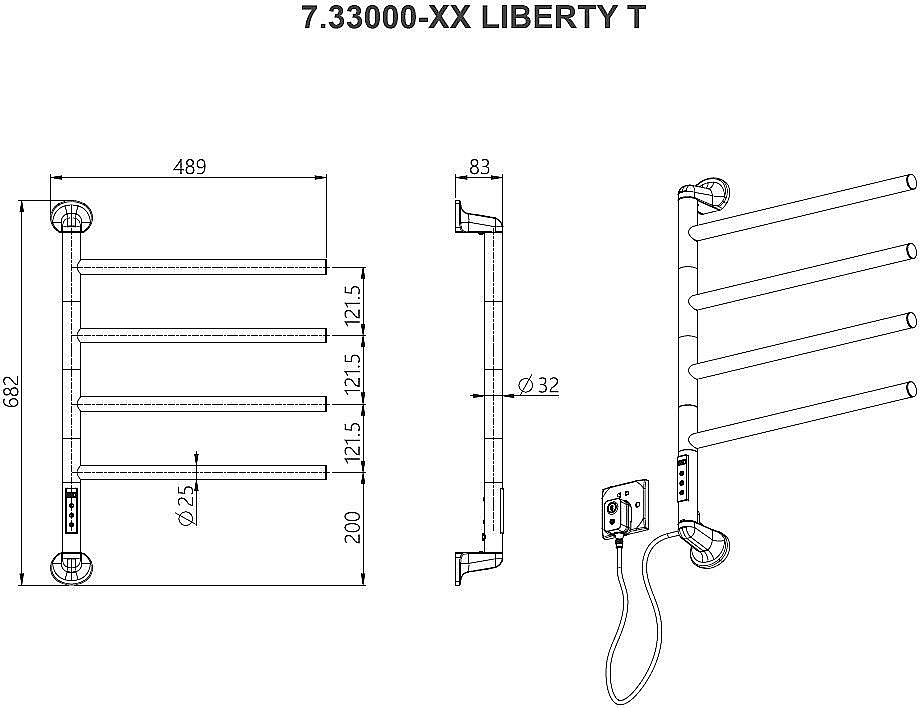 Полотенцесушитель электрический Allen Brau Liberty 7.33000-BN никель брашированный купить в интернет-магазине сантехники Sanbest