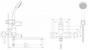 Смеситель для ванны Bravat RIFFLE F672106C-LB купить в интернет-магазине сантехники Sanbest