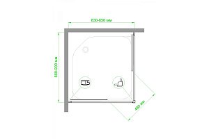 Душевой уголок Royal Bath RB9085HPD-C-BL 85х90 матовый купить в интернет-магазине Sanbest