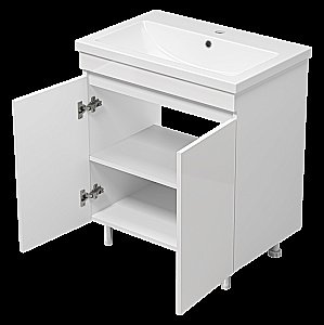 Тумба с раковиной Misty Енисей - 70 Э-Ени01070-012 белая для ванной в интернет-магазине Sanbest