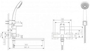 Смеситель для ванны Bravat RIFFLE F672106C-LB купить в интернет-магазине сантехники Sanbest
