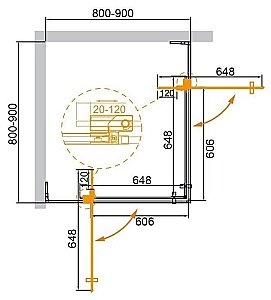 Душевой уголок Cezares Slider 85х85 SLIDER-A-2-80/90-C-Cr стекло прозрачное/профиль хром купить в интернет-магазине Sanbest
