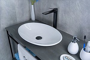 Раковина накладная Gid Lago 50 N9022 51110 белая купить в интернет-магазине сантехники Sanbest