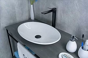 Раковина накладная Gid Lago 50 N9022 51110 белая купить в интернет-магазине сантехники Sanbest
