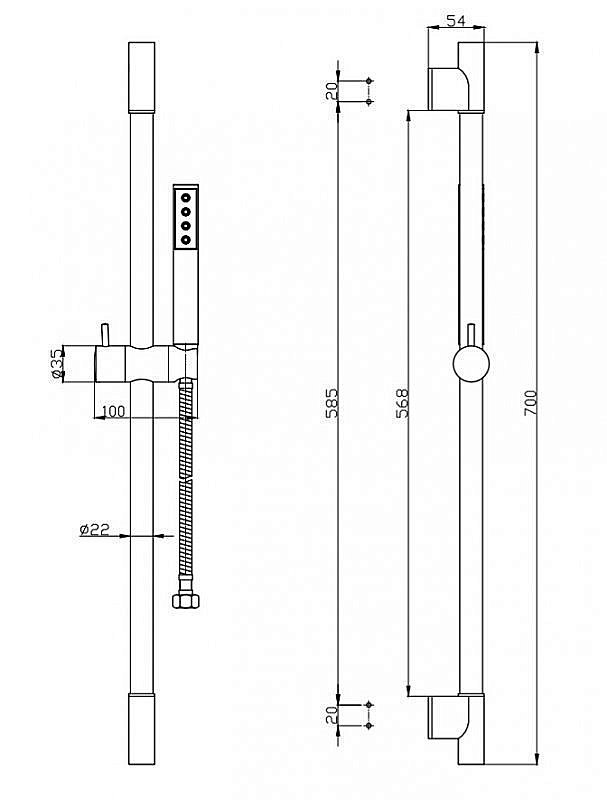 Душевая гарнитура BelBagno UNO-SAL-ORO золото купить в интернет-магазине сантехники Sanbest