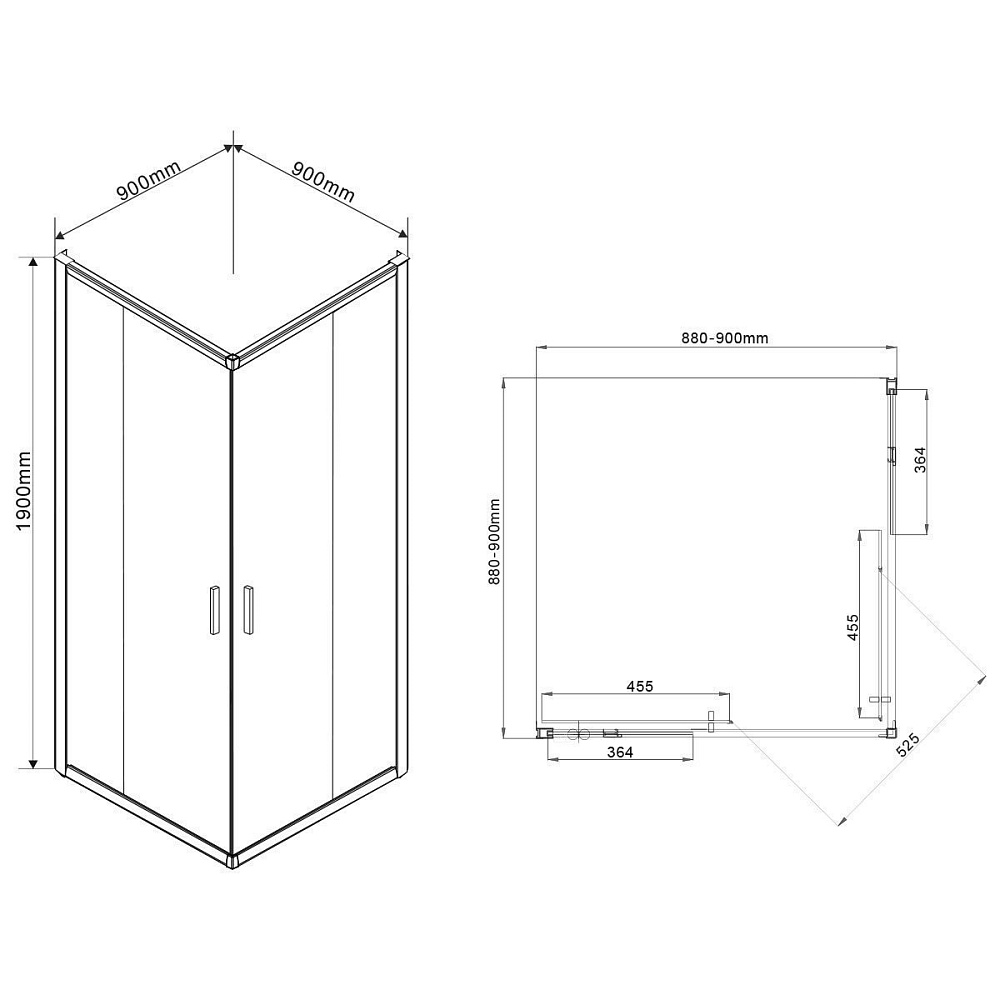 Душевой уголок Vincea Garda VSS-1G900CL 90x90 купить в интернет-магазине Sanbest