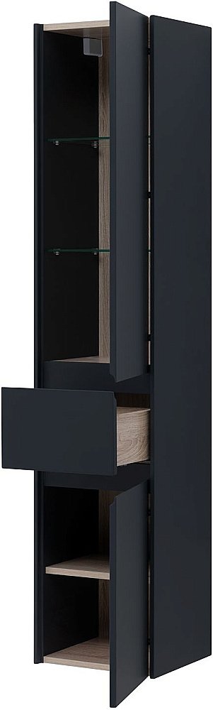 Шкаф-пенал Aquanet Бруклин 310138 35 антрацит матовый для ванной в интернет-магазине сантехники Sanbest