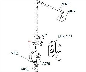Душевая система WasserKRAFT Elbe 7400 A16777 купить в интернет-магазине сантехники Sanbest
