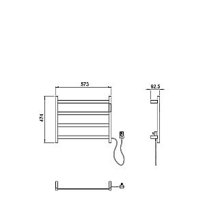 Полотенцесушитель электрический WONZON & WOGHAND ESSEN, Темный графит (WW-A404-GM) купить в интернет-магазине сантехники Sanbest