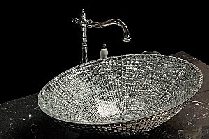 Раковина хрустальная Armadi Art NeoArt 51 815 серебро купить в интернет-магазине Sanbest