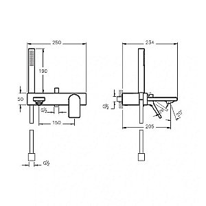 Смеситель для ванны/душа VitrA Memoria A42334 хром купить в интернет-магазине сантехники Sanbest