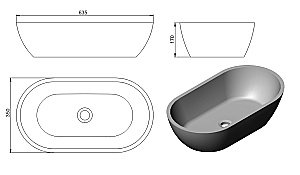 Раковина Holbi Mercury 63 Soft Rock 1.02.009.11.1 белая матовая купить в интернет-магазине Sanbest