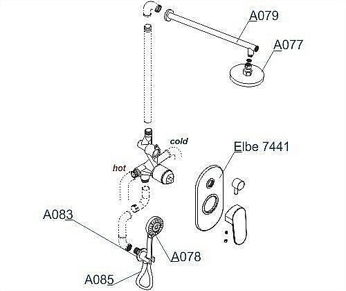 Душевая система WasserKRAFT Elbe 7400 A16777 купить в интернет-магазине сантехники Sanbest