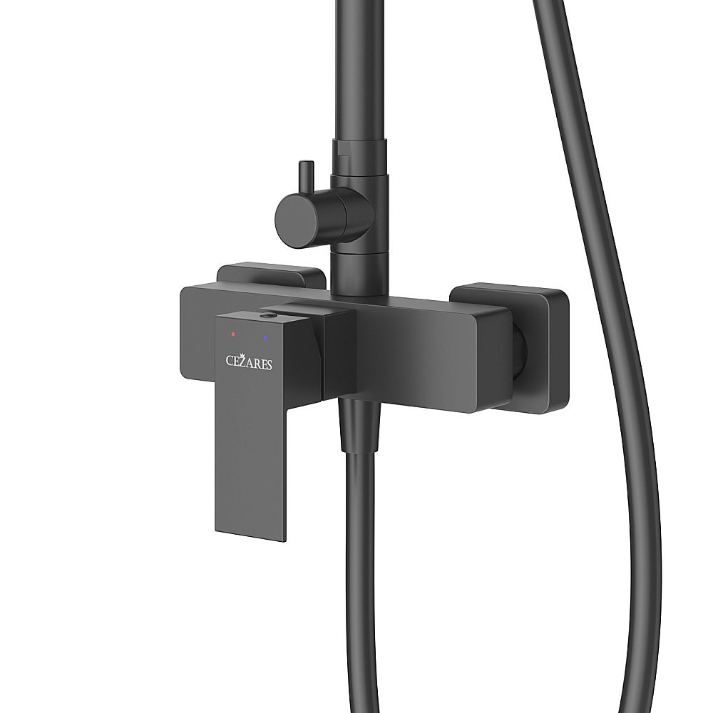 Душевая система Cezares SLIDER-CD-NOP черная матовая купить в интернет-магазине сантехники Sanbest
