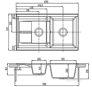 Мойка для кухни Акватон Делия 87 1A716232DE250 серый купить в интернет-магазине сантехники Sanbest
