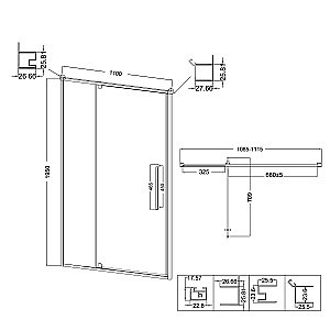 Душевой уголок Niagara Nova NG-66-11A/NG-A90-34 110х90 стекло прозрачное/профиль хром купить в интернет-магазине Sanbest