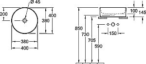 Раковина накладная Villeroy&Boch Collaro 40 4A184001 альпийский белый купить в интернет-магазине Sanbest