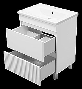 Тумба с раковиной Misty Мира - 65 П-Мир-01065-012Я белая для ванной в интернет-магазине Sanbest