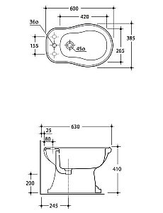 Биде напольное Kerasan Retro 102001*3 купить в интернет-магазине Sanbest
