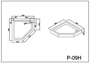 Душевой поддон Black&White Stellar Wind P-09H 90x90 купить в интернет-магазине Sanbest