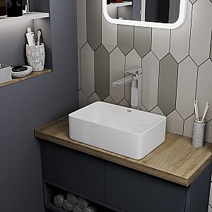 Раковина D&K Berlin 38х24 DT1430816 белая купить в интернет-магазине Sanbest