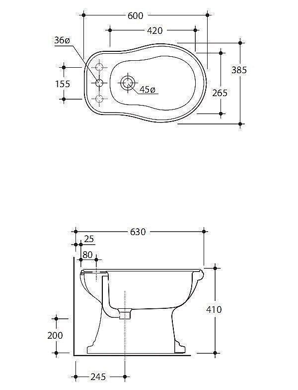 Биде напольное Kerasan Retro 102001*3 купить в интернет-магазине Sanbest