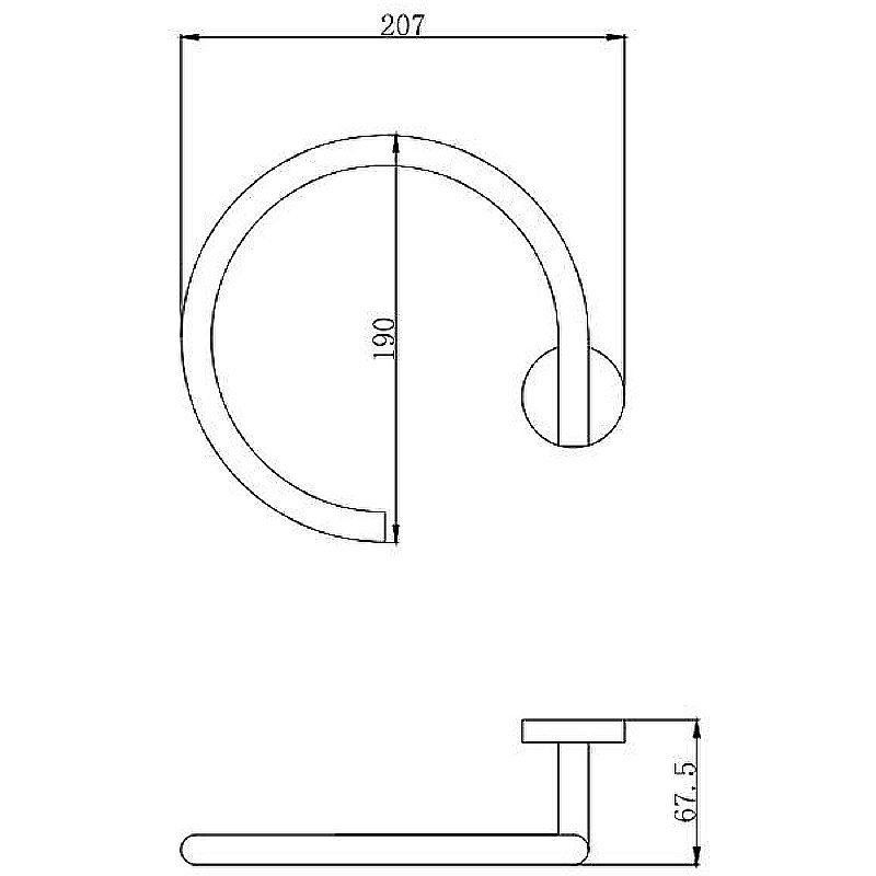 Полотенцедержатель Aquatek Вега AQ4012MB черный купить в интернет-магазине сантехники Sanbest