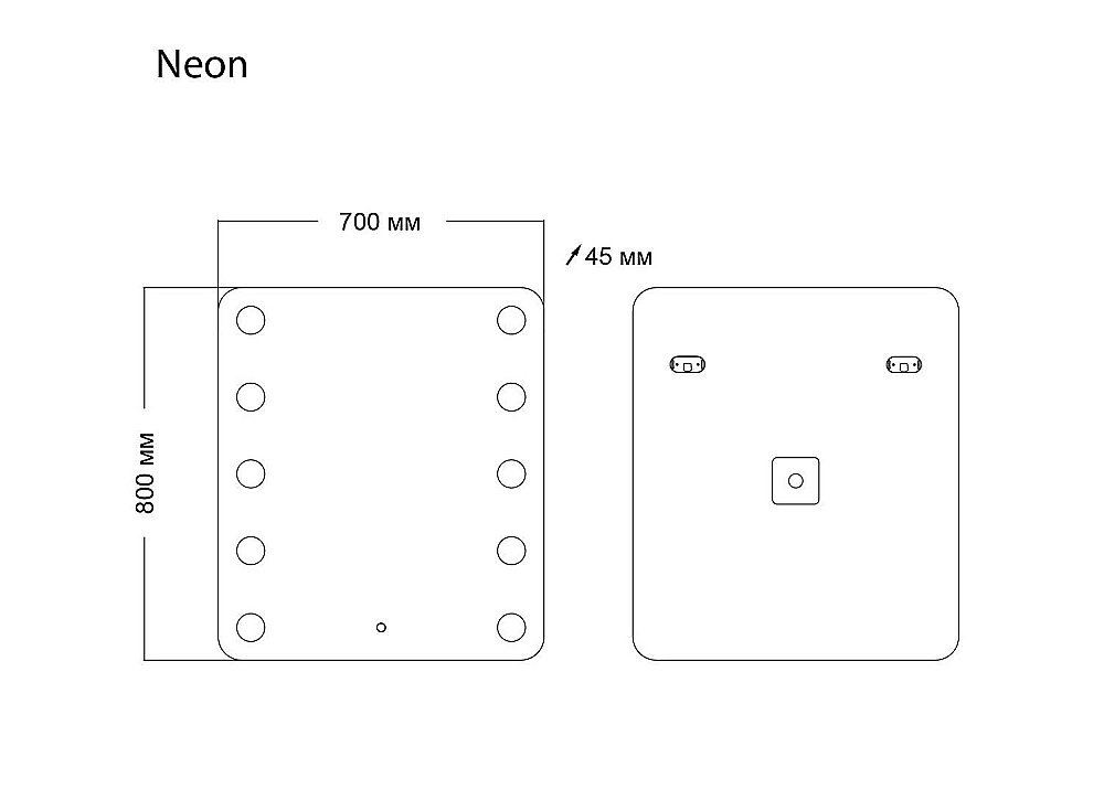 Зеркало GROSSMAN Neon 147080 70x80 в ванную от интернет-магазине сантехники Sanbest