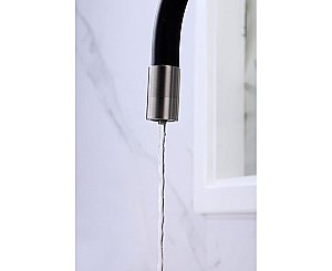 Смеситель для кухни Paulmark Salix Sa213419-GM вороненая сталь/черный купить в интернет-магазине сантехники Sanbest