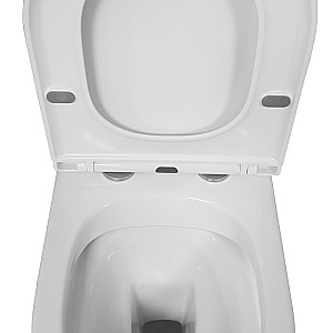 Унитаз напольный Azario Blanco AZ-T003B-R белый, безободковый, с бачком, с крышкой микролифт купить в интернет-магазине Sanbest