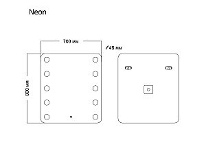 Зеркало GROSSMAN Neon 147080 70x80 в ванную от интернет-магазине сантехники Sanbest